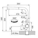 СМЕСИТЕЛИ FRANKE Lina L Pull Out Nozzle HP Matte Black thumbnail 5