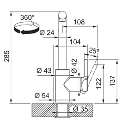 СМЕСИТЕЛИ FRANKE Lina L Pull Out Nozzle HP Matte Black thumbnail 6