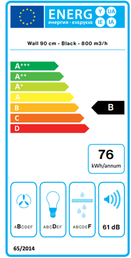 АСПИРАТОР FALMEC BLADE WALL 90 BLACK thumbnail 2