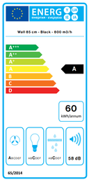 АСПИРАТОР FALMEC PRISMA 85 BLACK thumbnail 3