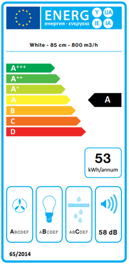 АСПИРАТОР FALMEC VERSO 85 WHITE thumbnail 4