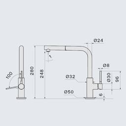 СМЕСИТЕЛ FALMEC TREVI CORNER PULL OUT COPPER thumbnail 2
