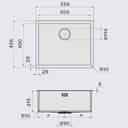 МИВКА FALMEC ISEO 50 Бяла (55.6x45.6) над плот / равен / под плот thumbnail 3