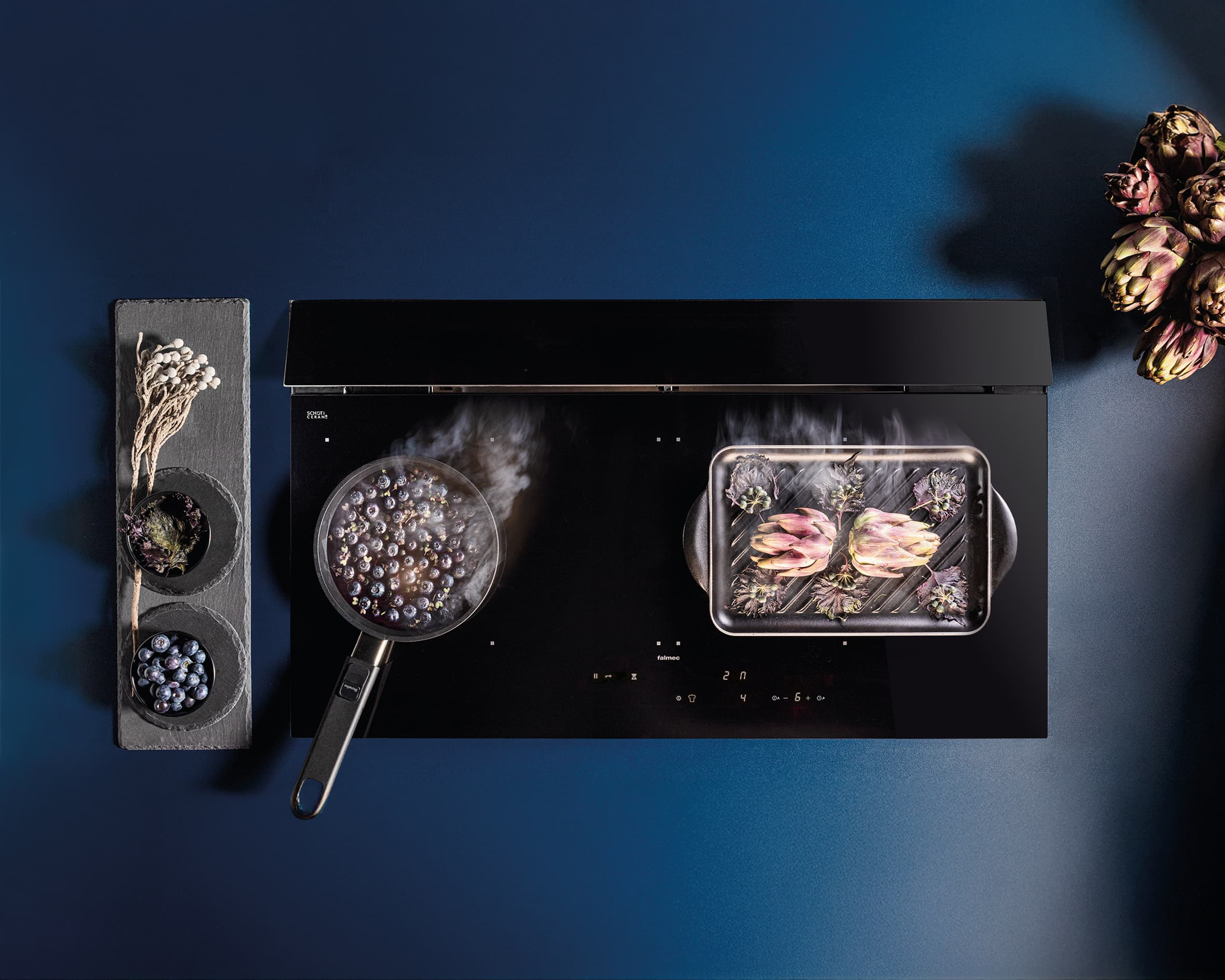 КОТЛОН С ВГРАДЕН АБСОРБАТОР FALMEC BRERA BLACK MATT 90