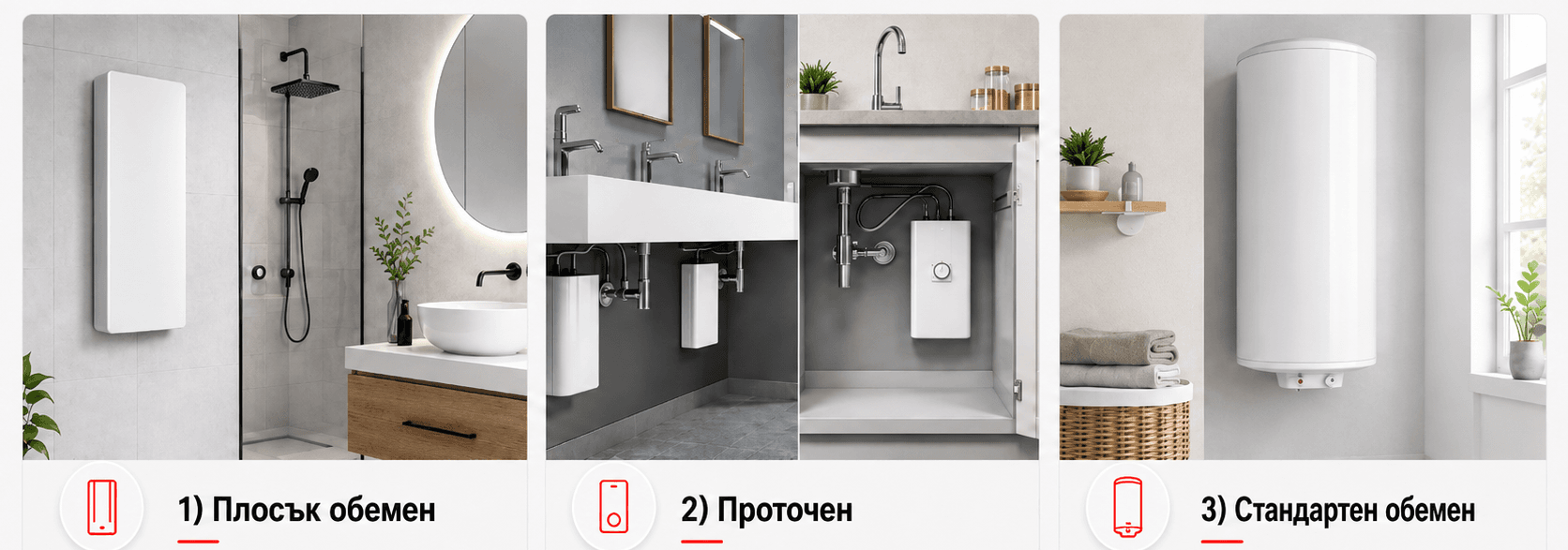Какъв бойлер да изберете – плосък обемен, проточен или обемен?