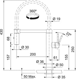 СМЕСИТЕЛ FRANKE PESCARA SEMI-PRO L thumbnail 8