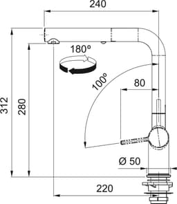 СМЕСИТЕЛ FRANKE ACTIVE L POLAR WHITE thumbnail 2