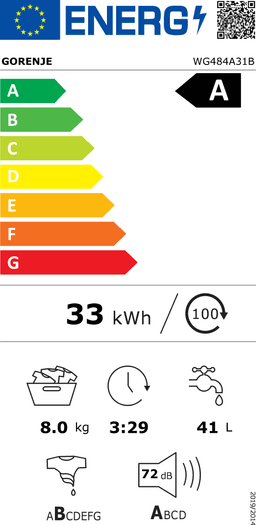 ПЕРАЛНЯ GORENJE WG484A31B thumbnail 12