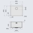 МИВКА FALMEC ISEO 40 Черна (45.6x45.6) над плот / равен / под плот thumbnail 2