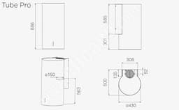 АСПИРАТОР ELICA TUBE PRO BL MAT 43 WALL thumbnail 2