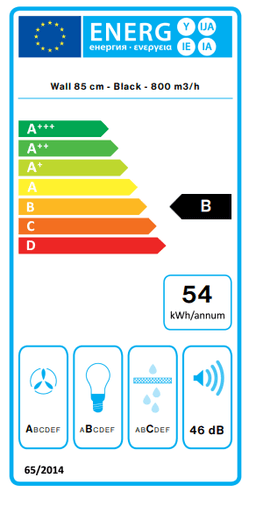 АСПИРАТОР FALMEC FLIPPER 85 BK NRS thumbnail 3