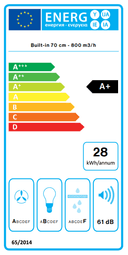 АСПИРАТОР FALMEC GRUPPO INCASSO 70 GREEN TECH thumbnail 2