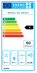 АСПИРАТОР FALMEC QUASAR 90 GREY thumbnail 2