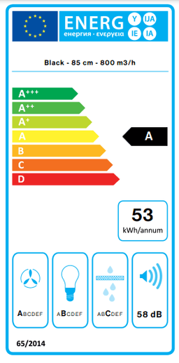 АСПИРАТОР FALMEC VERSO 85 BLACK thumbnail 3