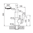 СМЕСИТЕЛ FRANKE TAP LINA L PULL OUT NOZZLE HP ONYX thumbnail 3