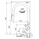 СМЕСИТЕЛ FRANKE Maris Slim Clear Water J Pulldown Decor Steel thumbnail 2