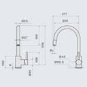 СМЕСИТЕЛ FALMEC PURE STEEL ROUND PULL OUT thumbnail 3