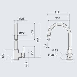 СМЕСИТЕЛ FALMEC PURE STEEL ROUND PULL OUT thumbnail 3