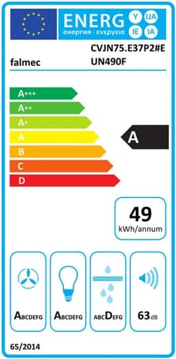 АСПИРАТОР FALMEC VIRGOLA NO-DROP COMFORT 75 BLACK thumbnail 4