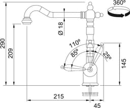 СМЕСИТЕЛ FRANKE OLD ENGLAND Cromato thumbnail 3