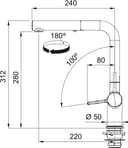 СМЕСИТЕЛ FRANKE ACTIVE L PULL OUT ONYX thumbnail 2