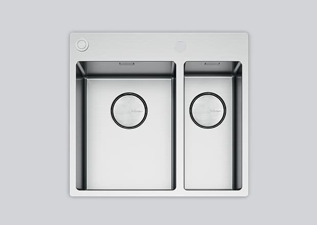 МИВКА FALMEC GARDA 31+18 inox (54.5x51.0) над плот/равен